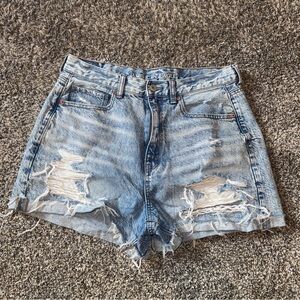American Eagle Outfitters Light Blue Distressed Jean Shorts